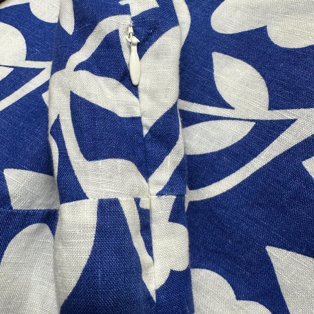 Boden Sz 18 Long Blue and White Floral Linen Midi Dress - Picture 8 of 12
